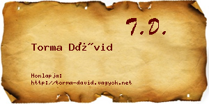 Torma Dávid névjegykártya