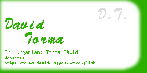 david torma business card